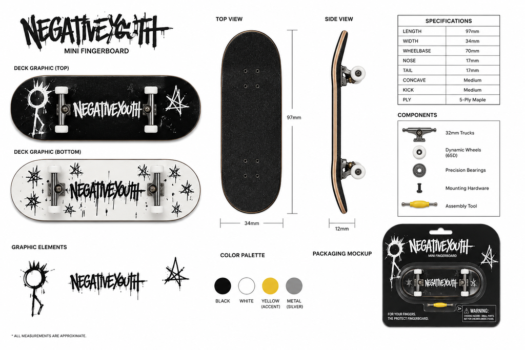 NEGATIVEYOUTH FINGER SKATEBOARD