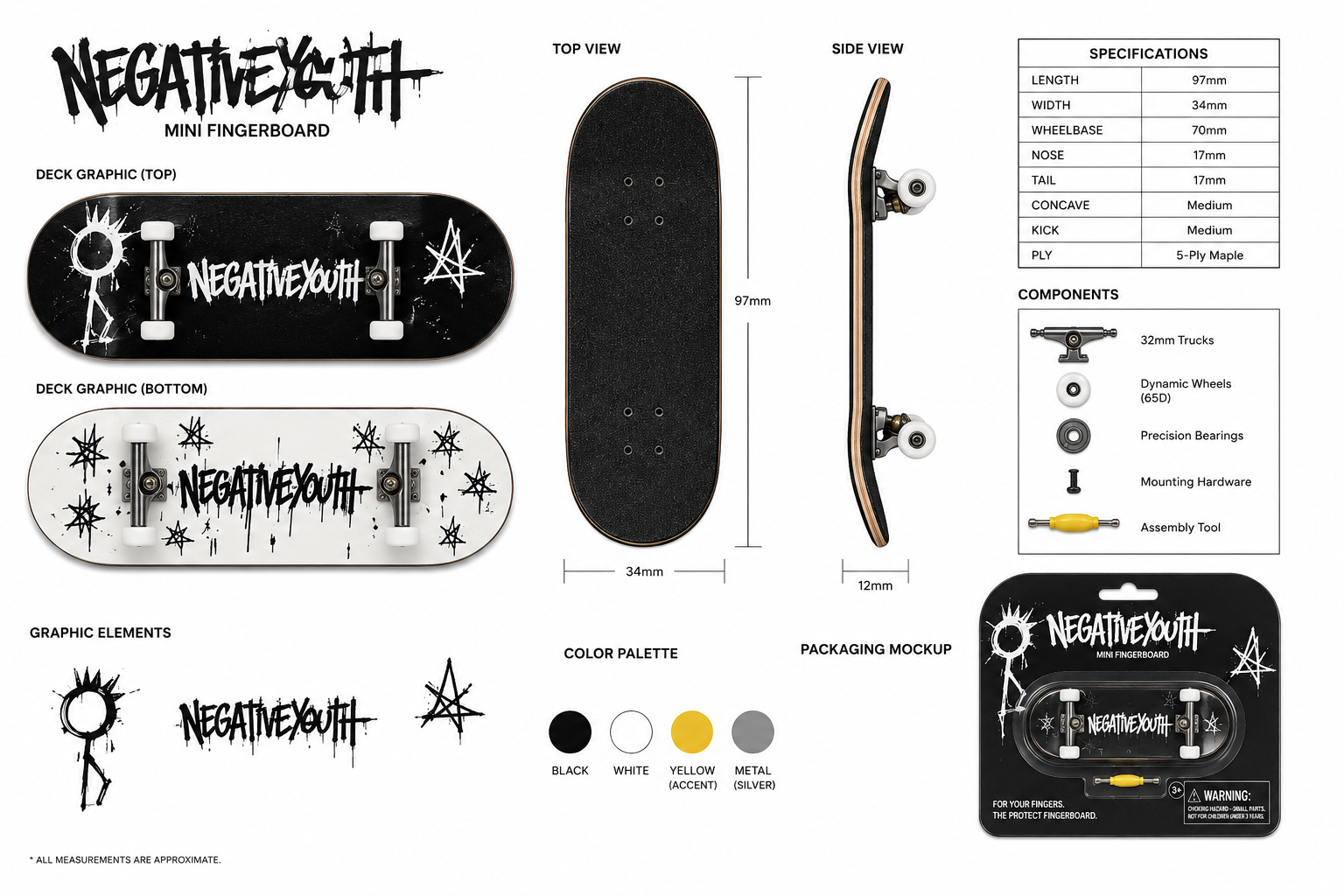 NEGATIVEYOUTH FINGER SKATEBOARD