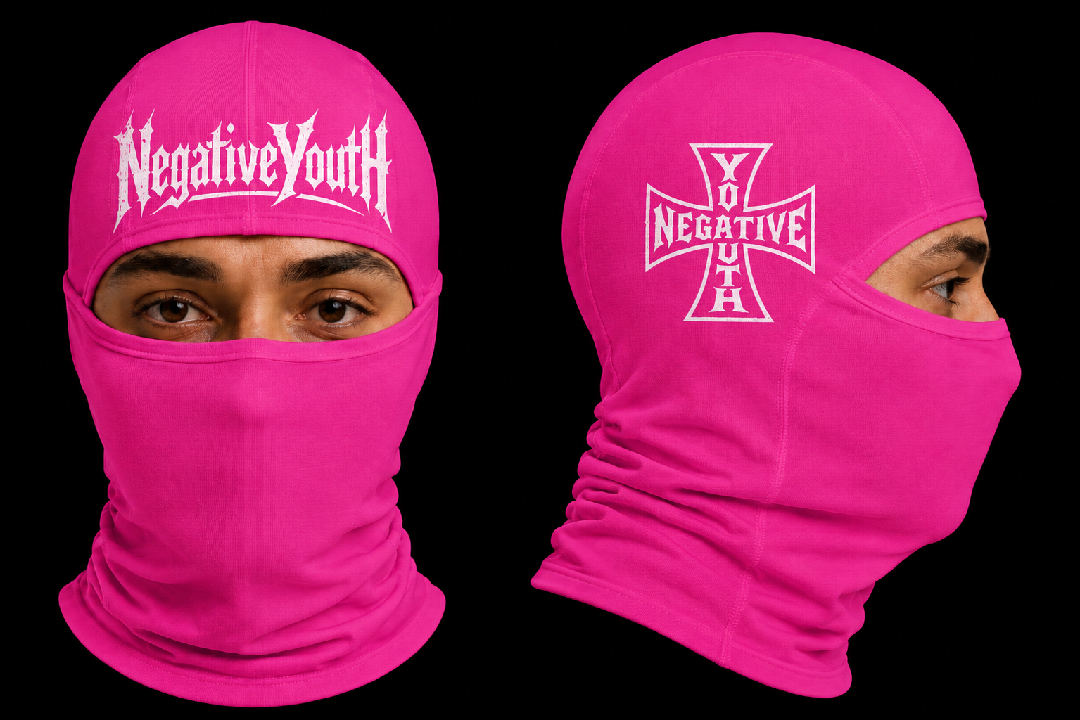 NEGATIVEYOUTH SINNER SKI MASK (FRONT LOGO INCLUDED)