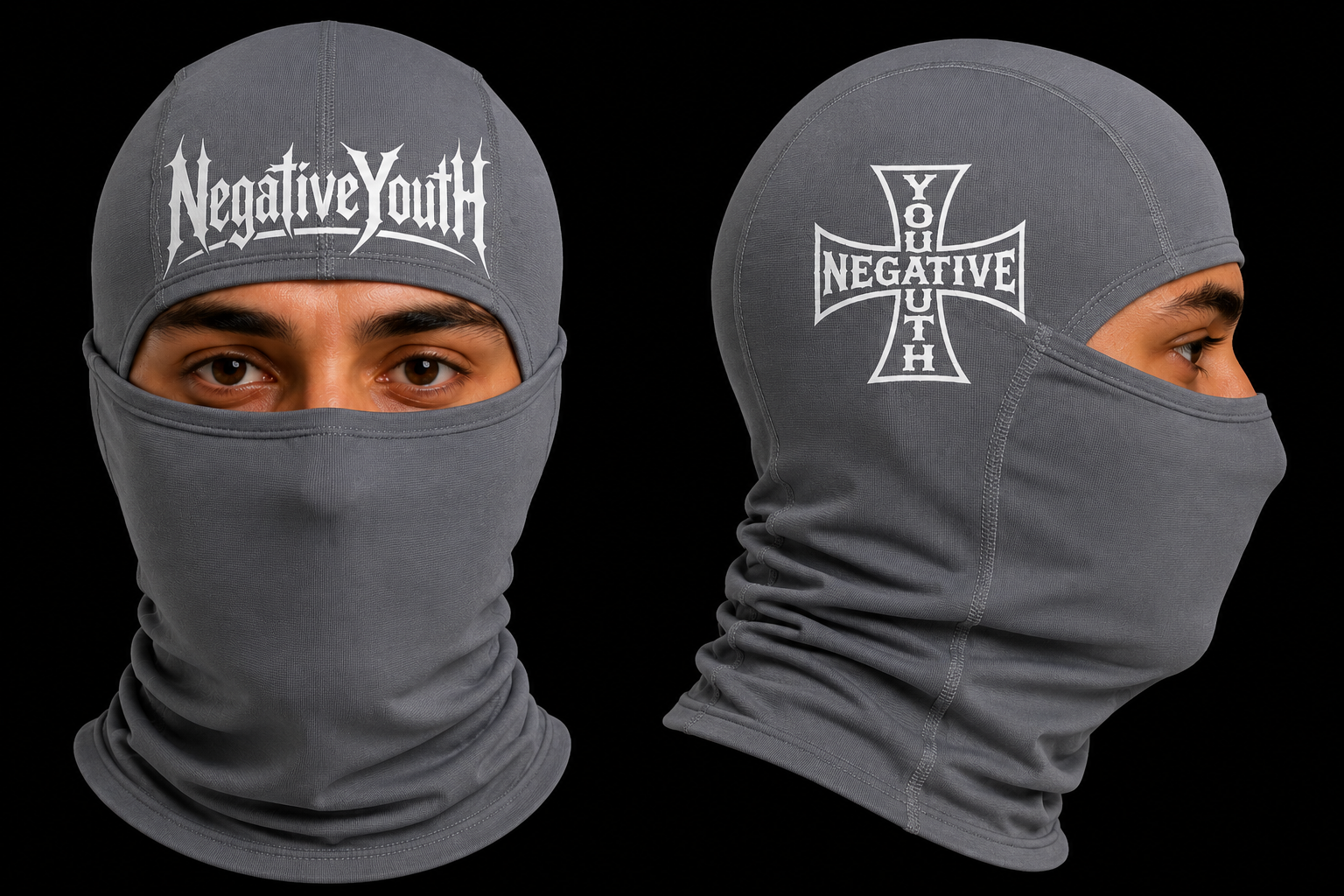 NEGATIVEYOUTH SINNER SKI MASK (FRONT LOGO INCLUDED)
