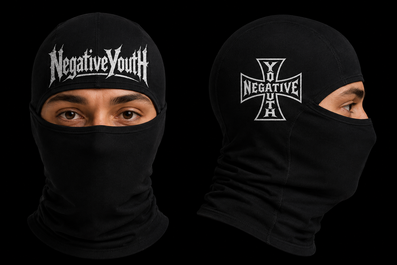 NEGATIVEYOUTH SINNER SKI MASK (FRONT LOGO INCLUDED)