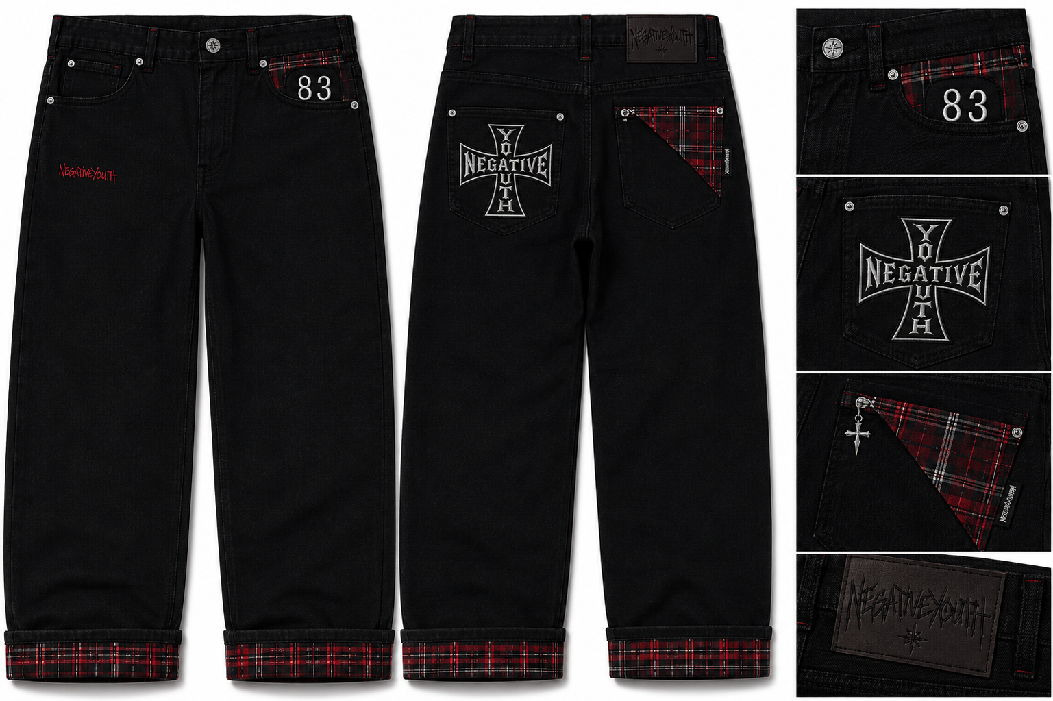 "83" PLAID JEANS